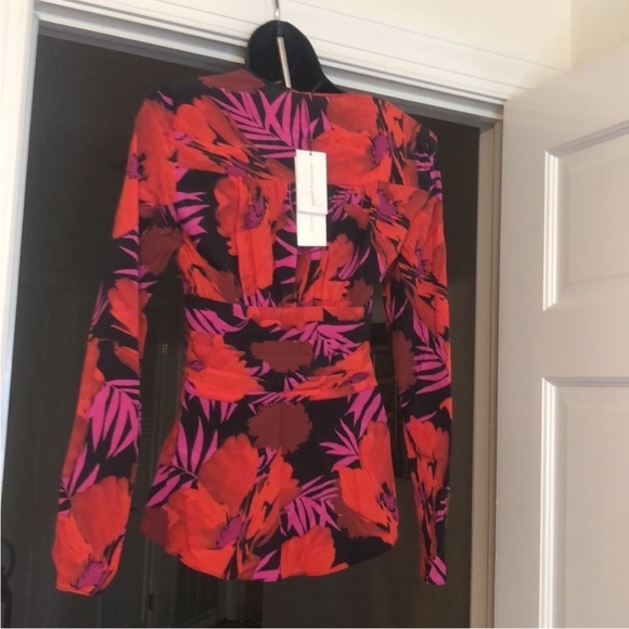 NWT Veronica Beard Floral Pervero Blouse Size 0 - Picture 13 of 14